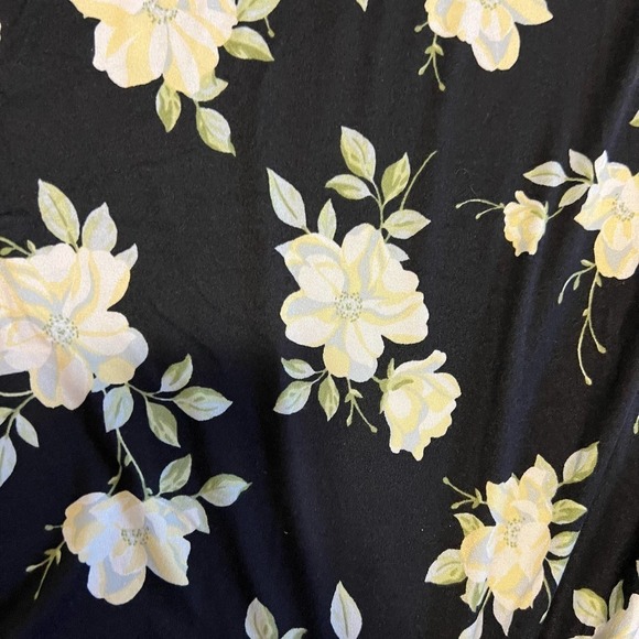 Fn  by Flora Nikrooz Black yellow floral blouse XL - Picture 3 of 7